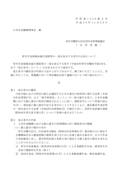 （平成28年12月28日年管発1228第2号～第3号）(PDF