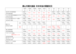 勝山市観光施設 年末年始の開館状況