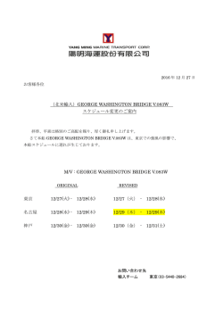 （北米輸入）GEORGE WASHINGTON BRIDGE V.083W スケジュール