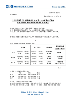 【北米西岸】PN1 航路(輸入) スケジュール変更のご案内 本船 GEORGE