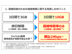3日間で3GB 3日間で10GB 終日制限 混雑時間帯のみ 概ね1Mbps*3