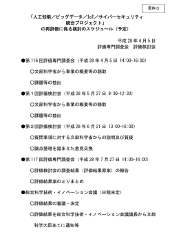 評価検討会の実施スケジュール（PDF形式：11KB）