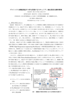 プルトニウム燃焼高温ガス炉を実現するセキュリティ強化型安全燃料開発
