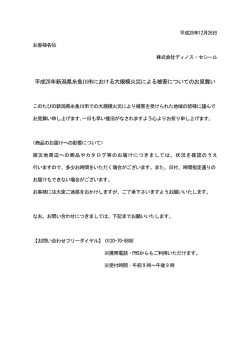 平成28年新潟県糸魚川市における大規模火災による被害についてのお