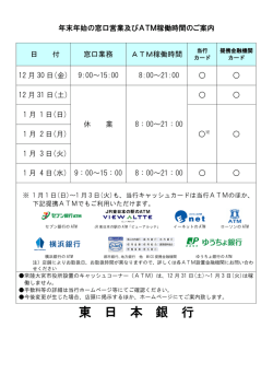 東 日 本 銀 行