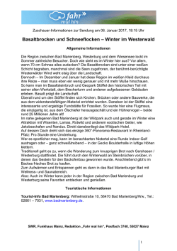 Informationen zur Sendung in einer PDF zum Herunterladen