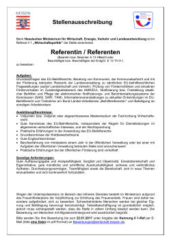 Stellenausschreibung Referent/in Wirtschaftspolitik ( PDF / 173 KB )
