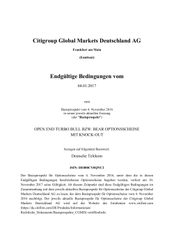 Citigroup Global Markets Deutschland AG Endgültige