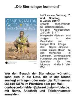Die Sternsinger kommen!