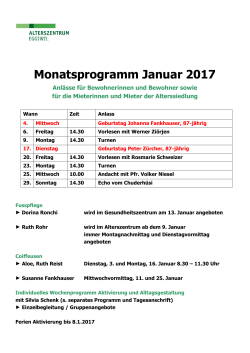 Monatsprogramm Januar 2017