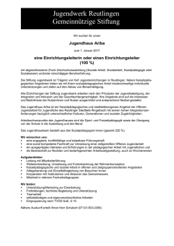 Jugendwerk Reutlingen Gemeinnützige Stiftung