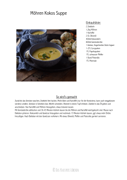 Möhren Kokos Suppe - Das Knusperstübchen