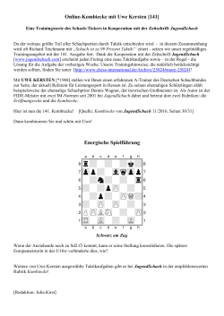 Online-Kombiecke mit Uwe Kersten [141] - Schach