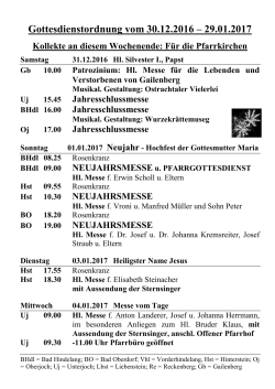 Pfarrbrief Pfarrei St. Johannes Baptist