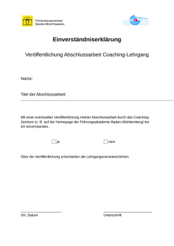 Einverständniserklärung - Führungsakademie Baden