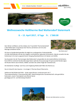 Wellnesswoche Heiltherme Bad Waltersdorf Steiermark