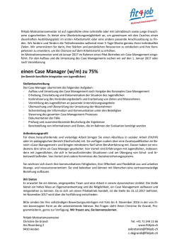 einen Case Manager (w/m) zu 75%