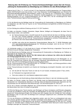 Beitragssatzung der Tierseuchenkasse 2017 ( PDF &ndash; 0