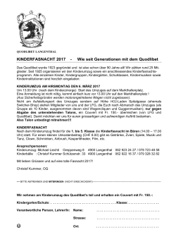 Information und Talon Kinderumzug 2017