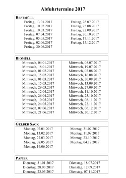 Abfuhrtermine 2017 - Gemeinde Pamhagen