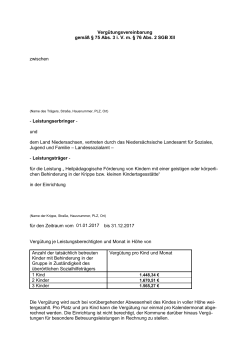 und Vergütungsvereinbarung - Niedersächsisches Landesamt für
