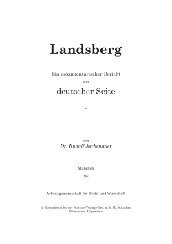 Landsberg. Ein dokumentarischer Bericht von - Brd