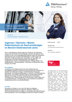 Ingenieur / Bachelor / Master Elektrotechnik als Sachverst&auml;ndiger im