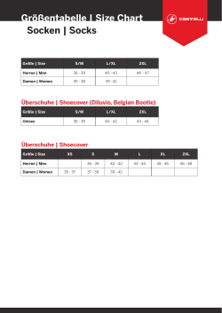 Größentabelle | Size Chart Socken | Socks - Bike