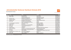 Jahresbestseller Hardcover Sachbuch Schweiz 2016