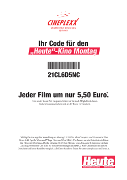 &bdquo;Heute&ldquo;-Kino Montag