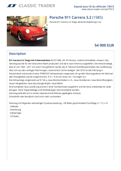 Porsche 911 Carrera 3.2 (1985) 54 900 EUR