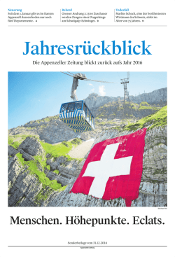 Jahresr&uuml;ckblick 2016 - St. Galler Tagblatt
