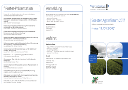 Anmeldung Anfahrt Soester Agrarforum 2017 *Poster