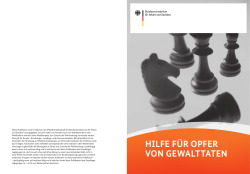 Hilfe f&uuml;r Opfer von Gewalttaten - Opfer