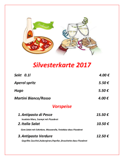 Silvesterkarte 2017 - Pizzeria Kirschenwiese Heilbronn