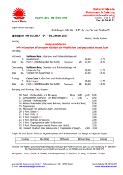 Wochen-Speiseplan