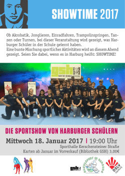 Harburg, GSH: Showtime am 18. Januar 2017 um 19 Uhr