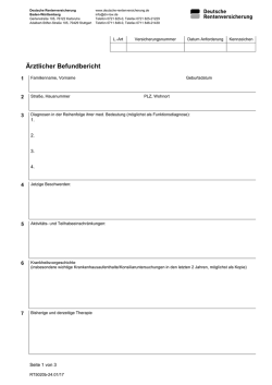 &Auml;rztlicher Befundbericht - Deutsche Rentenversicherung