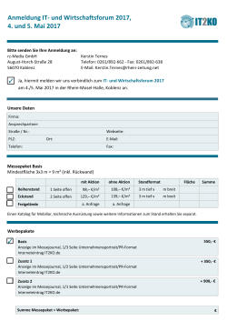 Anmeldung IT- und Wirtschaftsforum 2017, 4. und 5. Mai 2017