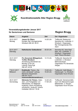 Veranstaltungen Januar 2017 Region Brugg
