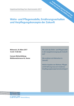 Wohn- und Pflegemodelle, Ernährungsverhalten und