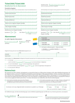 Datenschutz Abonnement XX Ticket2000/Ticket1000