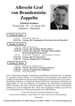 Albrecht Graf von Brandenstein- Zeppelin Glaubens