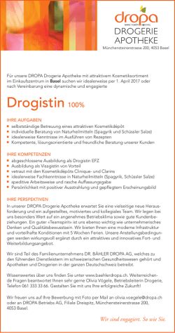 Drogistin 100% - dr. b&auml;hler dropa ag