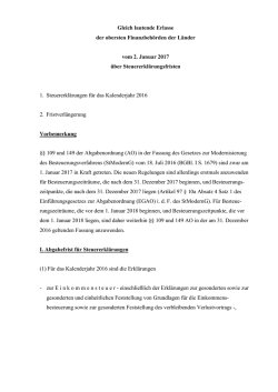 Gleich lautende Erlasse der obersten Finanzbeh&ouml;rden der L&auml;nder