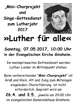 Luther für alle - Ginsheimer Kantorei
