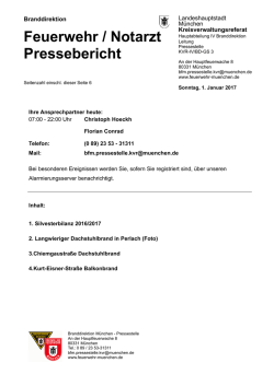 Feuerwehr / Notarzt Pressebericht