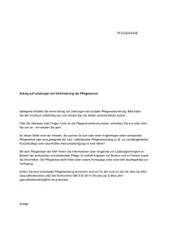 Antrag auf Leistungen bei Verhinderung der Pflegeperson