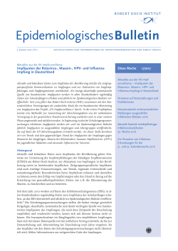 Epidemiologisches Bulletin 1/2017