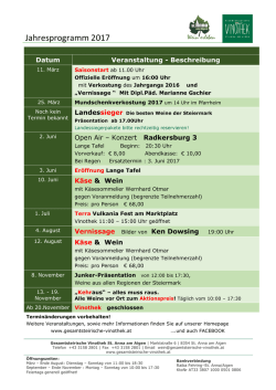 Jahresprogramm 2017 - Gesamtsteirische Vinothek St. Anna am Aigen